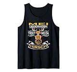 Herren Mei Lederhosn trogt no da Hirsch Spruch Lederhose Jäger Fest Tank Top
