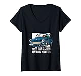 Damen Christmas Weihnachten Trabi Pappenfahrer Deluxe GDR XMas T-Shirt mit V