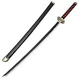 JIANM One Piece Schwerter Zorro Schwert Demon Slayer Merch Anime Merch, Red Flame Samurai Fantasy Schwert, Katana, Cosplay Schwert von Lorenor Zorro, Katana Aus Holz, 104