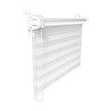 Victoria M. Doppelrollo Klemmfix Duo-Rollo Klemmmontage ohne Bohren für Fenster und Tür Lichtdurchlässig & Verdunkelnd mit Kettenzug, 50 x 150 cm Weiß