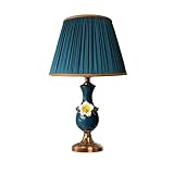 ZAIZAI Europäischer Stil Vase Tischlampe Schlafzimmer Nachttischlampe Home Decoration Wohnzimmer Blaue Keramik Tischlampe (Color : A, Size : 30cm X 53cm)