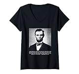 Damen Abraham Lincoln - Freidenker für Frieden & Freiheit T-Shirt mit V