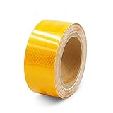 Reflektorband Warnklebeband reflektierend und selbstklebend, Reflektierendes Band Straße Transport Anlagen Sicherheitserinnerung, 10m Meter lang, 5cm breit, Gelb