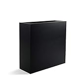 Luca Lifestyle Raumteiler Argento Divider Schwarz Rechteckig Fiberglas *5 Jahre Garantie* - 80x30x68 cm mit Rollen - F1846B