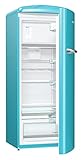 Gorenje ORB 153 BL Kühlschrank mit Gefrierfach / A+++ / Höhe 154 cm / Kühlen: 229 L / Gefrieren: 25 L / Blau / DynamicCooling-System / LED Beleuchtung / Oldtimer / Retro C