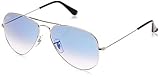 Ray Ban Sonnenbrille Aviator, 58 mm, Gestell: Silber, Gläser: Blauer G