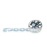 Suavinex Brosche Schnullerklammer für Babys +0 Monate, Brosche Schmuck Metallic-Effekt, silberfarben, 307209 b