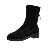 Xiand Stiefeletten Damen High Heels Overknee Schuhe Spitze Stretch Boots Pumps Stretch Faux Slim High Stiefel Plateau Langschaft Stiefel mit Pfennigabsatz Sexy S