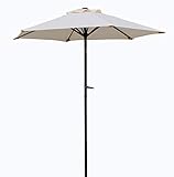 Pure Home & Garden Kurbelschirm Sunny 180 cm Natur, mit UV-Schutz 50 Plus, Knickfunktion und abnehmbarem Bezug