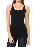 ClothingAve. Damen Seamless Premium Classic Tank Top Made in USA One Size, schwarz, Einheitsgröß