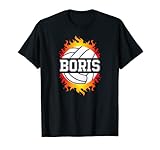 Boris Name Volleyballspieler Jungen Ball und Netz Sportfan T-S