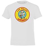 TRVPPY Kinder T-Shirt Modell Los Pollos Hermanos - Weiß Gr. 96/104 (4 Jahre)