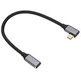 Shanrya HD 4K USB C Verlängerungskabel, verschleißfestes 90 Grad Typ C Verlängerungskabel Langlebig verdickt Flexibel für Tablets für Notebooks(25cm)