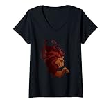 Damen Harry Potter Gryffindor Lion T-Shirt mit V