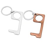 F Fityle 2x Kontaktloser Türöffner - hygienischer Haken - Hygienehaken, NO Touch Haken, Schlüsselring für Türgriff/Aufzugknöpfe/Einkaufswag