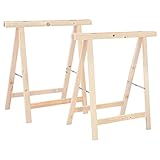 vidaXL 2x Kiefernholz Sägebock Klappbar Sägehilfe Holzbock Klappbock Arbeitsbock Holzsägebock Unterstellbock Gerüstbock Stützbock 75x75