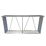 ESTEXO Brennholzunterstand Holzunterstand Brennholz Regal 329x91x154 cm Lager Unterstand Holz Metall Holzregal Holzlager Brenholzlager Brennholzregal Schräg