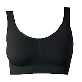 UnsichtBra Bustier Damen BH ohne Buegel | Wohlfühl Bustiers Top | Bügelloser Soft Bra | Schlaf Still Sport Bralette in vielen Farben (wellbra_sngl)(XXL, Schwarz)