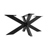 TISCHGESTELL SPIDER | Natural Goods Berlin Design Kreuzgestell Schwerlast massiv Tischkufen Stahl Tischbeine Metall | DIY | einfache Montage (H43 x B58 x L98cm (Couchtisch), Schwarz)
