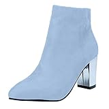 PANCKII Clogs Jungen schnürstiefel Winter Memory Foam Pantoffeln plüsch warm gefüttert rutschfest Slipper für Indoor und Outdoor Damen Stiefeletten Plateau Boots mit Blockabsatz Profilsohle S