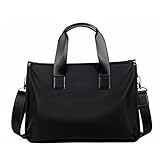 WXYPP Große Kapazität Handtasche Männer Business Casual 14 Zoll Laptoptasche Schwarz, Grau Aktentasche (Color : Black)