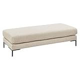 Piolo Santa Cruz Hocker 143x62x45 cm in beige, hochwertige Polsterung, stylisches Design mit Füßen aus schwarzem Metall, komfortable Sitzgeleg