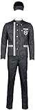 Cosplay Kostüm Anime Gestreift Detektiv Uniform mit Hut Saihara Shuichi Kostüm Halloween Unisex Kostüm Full Set Cosplay Kostüme, Männer, M