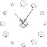 JIEZ Wanduhr für Wohnzimmer Runder Spiegel Große Wanduhr Einfaches Modernes Design Rahmenlose Riesen Wanduhr Uhr Wohnkultur Zubehör DIY Enthusiasten Geschenk Geeignet Für Shop Besp
