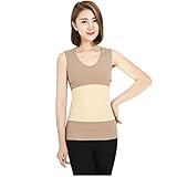 Damen Thermounterwäsche Camisole Top Ärmellos Sexy Spitze O-Ausschnitt Warm, kaki, X-Larg