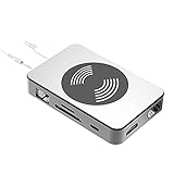 WOVELOT USB C Hub 15 W Kabelloses Laden 12-In-1-Dockingstation Typ C RJ45 + TF + PD3.0 + USB3.0 + HDMI-Kompatibel + VGA-Sp