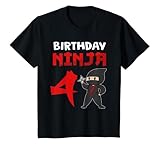 Kinder 4. Birthday Ninja 4 Jahre Ninja Kostüm Geschenk T-S