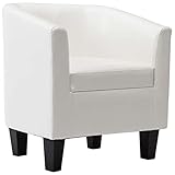 vidaXL Sessel Armsessel Clubsessel Loungesessel Cocktailsessel Relaxsessel Polstersessel Ledersessel Ruhesessel Einzelsofa Weiß