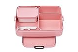 Mepal Bento-Lunchbox Take A Break Nordic pink Large – Brotdose mit Fächern, geeignet für bis zu 8 Butterbrote, TPE/pp/abs, 0