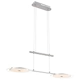 LED Hängeleuchte Chrom Design Höhenverstellbar Doppelstrahler 36 Watt Deckenlamp