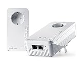 devolo Magic 2 WiFi 6 Starter Kit Adapter, WiFi Powerline -bis zu 2.400 Mbps, WiFi Mesh Access Point, 2X Gigabit dLAN 2.0, Weiß