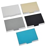 Metall Visitenkarten-Etui,Guador 5 Stück Visitenkartenhalter Professioneller Kartenhalter Visitenkarten Kreditkarten Box Alu Aufbewahrungsschützer Taschen für ID-Karten Kreditkarten(Fünf Farben)