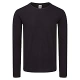 Fruit of the Loom Iconic 150 Classic Long Sleeve T-Shirt, Farbe:schwarz, Größe:XL
