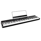 Alesis Recital - 88-Tasten Einsteiger Digital Piano Keyboard mit halbgewichteten Tasten, eingebaute Lautsprecher, Premium-Stimmen, 3-Monatsabo Sk