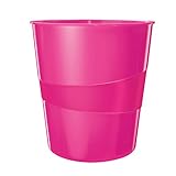 Leitz Papierkorb, 15 Liter, Kunststoff, Pink, WOW, 52781023