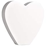 Rayher 62679000 MDF- Symbol Herz, weiß, 11 cm, Stärke 2 cm, 3D-Herz Holz, Holz-H