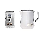 De'Longhi ECAM 23.420.SB Kaffeevollautomat mit Milchaufschäumdüse, 2-Tassen-Funktion, 1,8 Liter Wassertank, silber/schwarz & De'Longhi Milchkännchen DLSC060, 350 ml, E