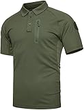 TACVASEN Camping T-Shirt Herren Wandern Angeln Jagd Tshirt Sommer Sports Mens Tee Quick Dry Top Grün G