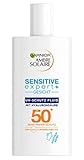 Garnier UV-Schutz Fluid, mit Hyaluronsäure, LSF 50, sehr hoher Schutz, zieht besonders schnell ein, fettet nicht, Sensitive expert+, Ambre Solaire, 1er Pack (1 x 40 ml)