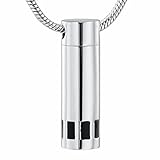Lcgbw Asche Urne Edelstahl-Zylinder-Kremations-Halskette Für Asche Der Lieben Andenken Memorial Schmuck Urnen-Anhäng
