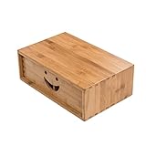 ZHEN GUO Computermonitor-Holzständer, universeller Schreibtisch-Monitor-Halter, Desktop-Dock-Bambus-Mount Smiley-Gesichtsanzeige Riser for PC-TV. Notebook-Laptop