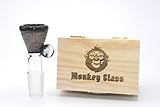 Monkey Glass Riddick Glaskopf 18,8 mm Schliff mit Marble Rollstopper Handmade in Germany