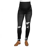 IQYU Umstands-Jeans Jeggins, Umstandsjeans Damen Jegging Maternity Umstandshose, Denim Leggings FüR Schwangerschaft, Umstandsjeans Skinny, Jeans Hose Skinny FüR Schwangerschaft Maternity