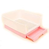 Pet Mesh Wurf Toilette Trainingstablett Separate Toilette Toilettenzaun Kleine Welpen (Farbe: Rosa, Größe: 45 * 19 * 55 cm) (Rosa 45 * 19 * 55 cm)