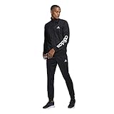 adidas GK9654 M LIN TR TT TS Tracksuit Mens top:Black/White Bottom:Black/White 9