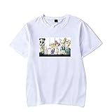 De.Pommeyeux Anime 2021 Beastars T-Shirt aus 100 % Baumwolle für Damen und Herren, lässig, kurzärmelig Gr. 58, weiß